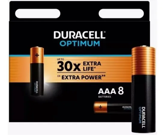 Батарейка (размер AAA, LR03) DURACELL Optimum - упаковка 8шт, цена за 8шт