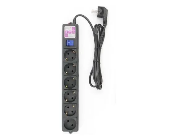 Сетевой фильтр 1.9 м. (Power Cube, 6 розеток) черный (SPG6-B1,9M)