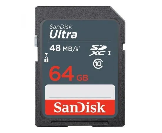 Карта памяти SDXC 64Gb Class 10 UHS-I (SanDisk) (SDSDUNB-064G-GN3IN)