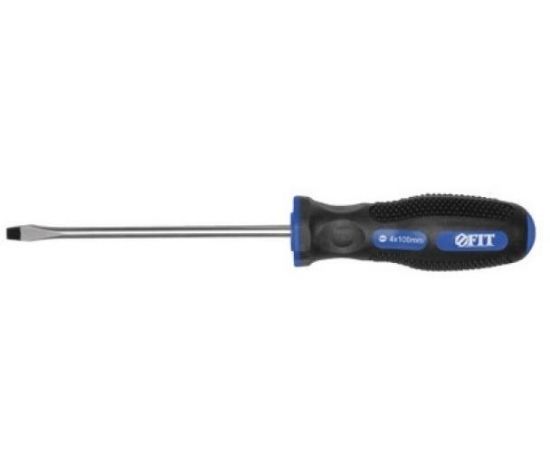 Отвертка шлицевая SL, 4x100 мм, магн.кончик, CrV (FIT IT) (55134)