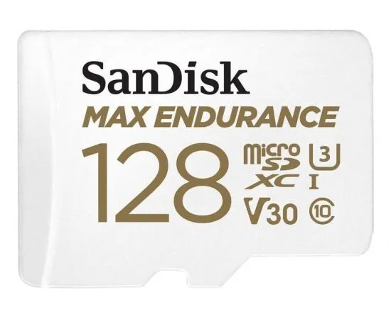 Карта памяти MicroSDXC 128GB Class 10 UHS-I U3 V30 + адаптер (SanDisk, Max Endurance) (SDSQQVR-128G-GN6IA)