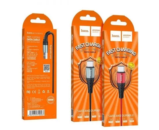 Кабель USB2.0 AM -> Type-C, 1m (HOCO) X38a Cool, черный, фото 3