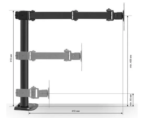 Кронштейн для монитора 15"-32" 6 ст. свободы, (ExeGate EDM1-3210-02) черный (EX297360RUS)