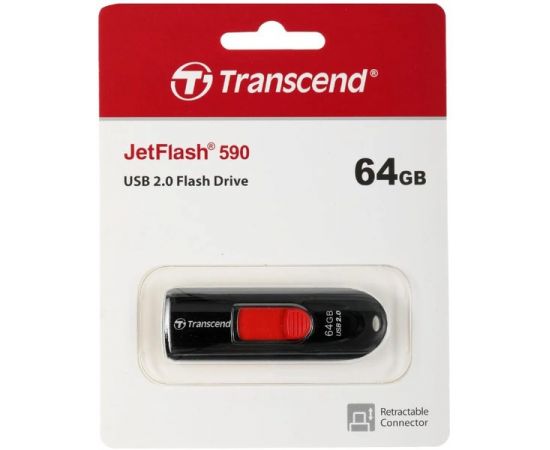Флеш память Transcend 64Gb JetFlash USB2.0 (TS64GJF590K), фото 2