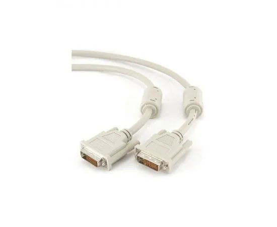 Кабель DVI 3м (Gembird, белый, экран, феррит.кольца, пакет) (CC-DVI2-10), фото 2