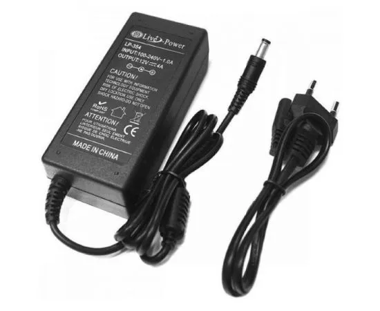 Блок питания импульсный 12V 4A, DC 5.5х2.5 мм, Live Power LP-A354