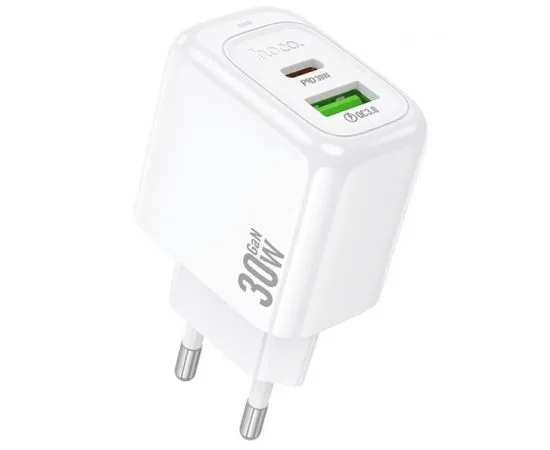 Зарядное устройство HOCO CS55A Surplus, USB A+C, PD (30W), QC3.0, белый (6942007631549)