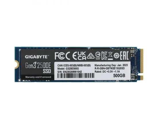 Накопитель SSD M.2 500Gb Gigabyte AORUS Gen3 2500E (G325E500G)