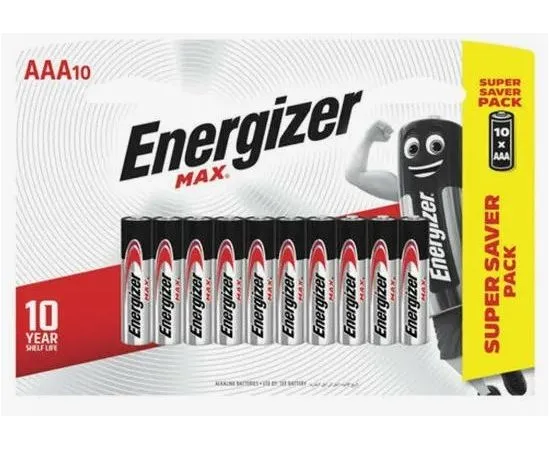 Батарейка (размер AAA, LR03) Energizer MAX - упаковка 10шт, цена за 10шт