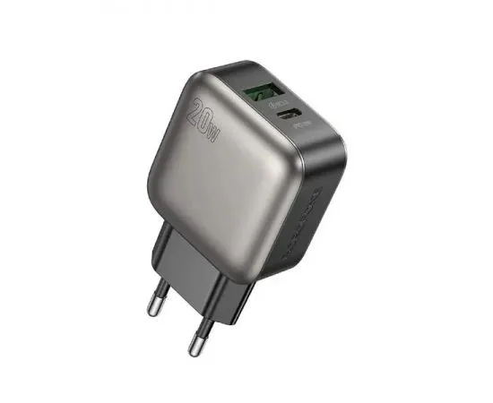 Зарядное устройство Borofone BAS54A Absolute, USB A + C, PD (20W), черный (6941991116209)