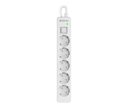 Сетевой фильтр 3 м. (Defender DFS 133, 5 розеток, White) (99431)