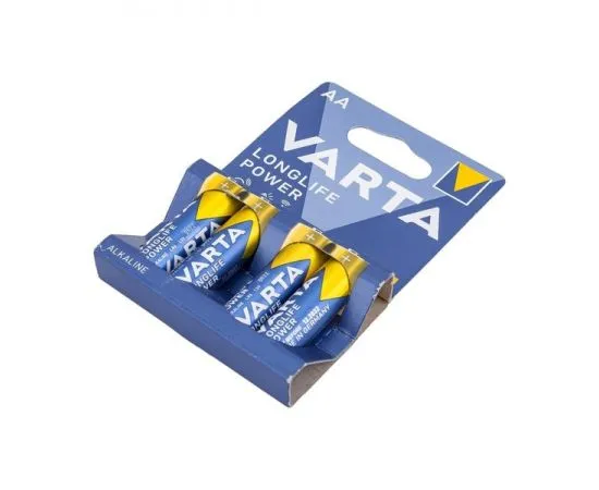 Батарейка (размер AA, LR6) VARTA LONGLIFE POWER - упаковка 4 шт, цена за 4шт, фото 2
