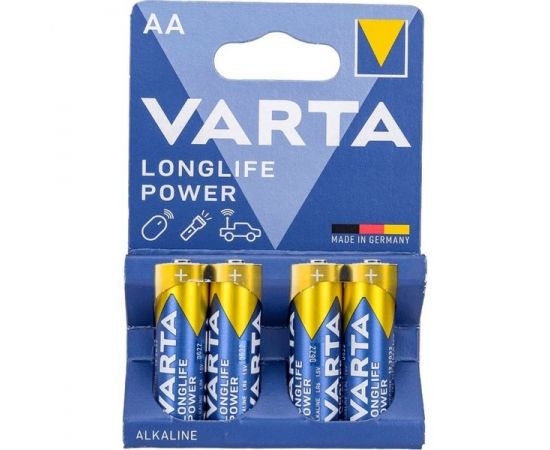 Батарейка (размер AA, LR6) VARTA LONGLIFE POWER - упаковка 4 шт, цена за 4шт