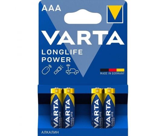 Батарейка (размер AAA, LR03) VARTA LONGLIFE POWER - упаковка 4 шт, цена за 4шт
