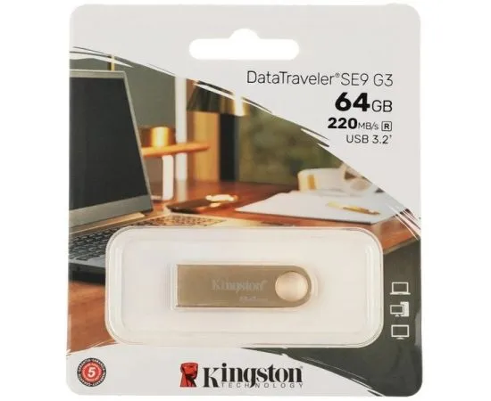 USB Flash-накопитель 64Gb USB 3.2 (KINGSTON, DataTraveler SE9) (DTSE9G3/64GB)