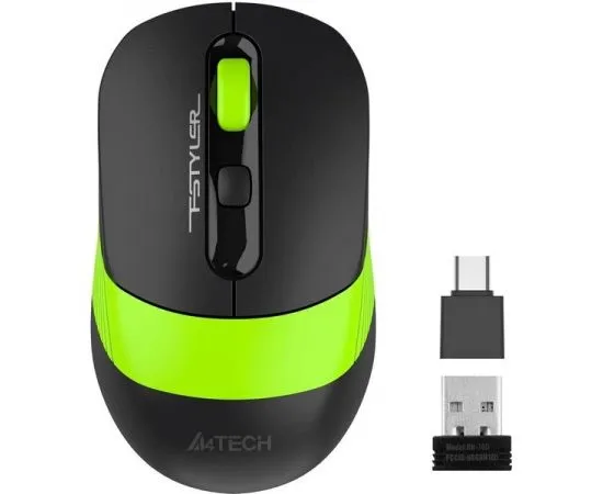 Мышь A4 Tech FG10CS Air Silent черный/зеленый (FG10CS AIR SPORTS GREEN)