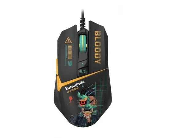 Мышь A4 Tech Bloody W63 MAX Renegade черный (W63 MAX черный/рисунок)