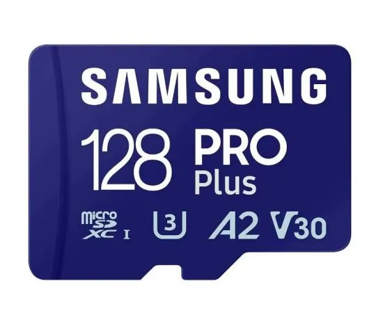 Карта памяти MicroSDXC 128Gb Class 10 UHS-I U3 V30 A2 + адаптер (SAMSUNG PRO PLUS) (MB-MD128SA)