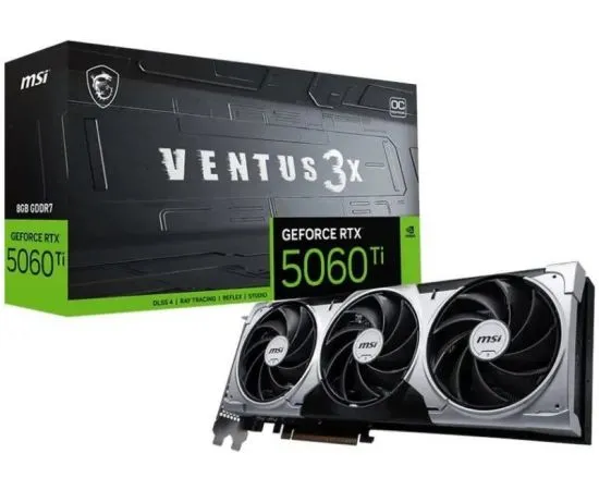 Видеокарта GeForce RTX5060TI 8GB GDDR7 (MSI VENTUS 3X OC) (RTX 5060 TI 8G VENTUS 3X OC)
