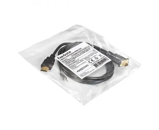 Переходник HDMI (M) -> VGA (M) кабель 1.8m (ExeGate EX-HDMIM-VGAM-3.5JackS-1.8 с аудио) (EX294719RUS), фото 2