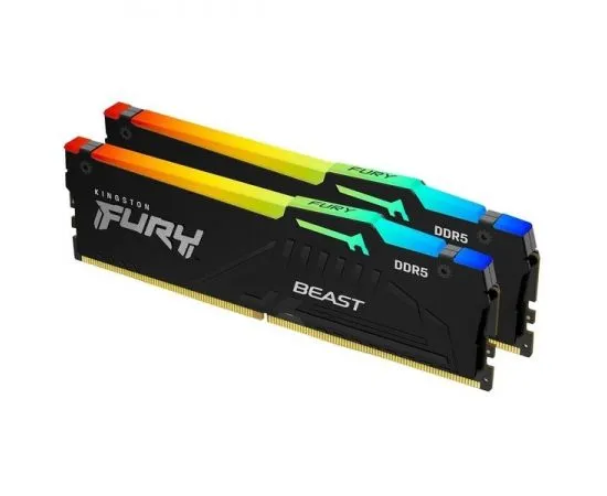 Оперативная память Kingston 2x32Gb DDR5-5600MHz Fury Beast RGB (KF556C36BBEAK2-64)