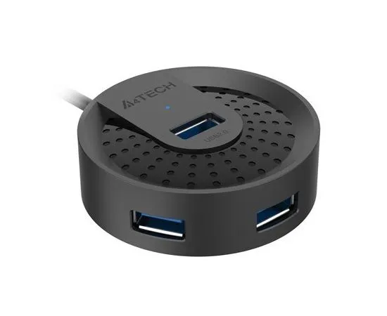 USB-разветвитель (хаб) USB3.0 -> USB3.0, 4 порта, A4 Tech, черный (HUB-30 Black)