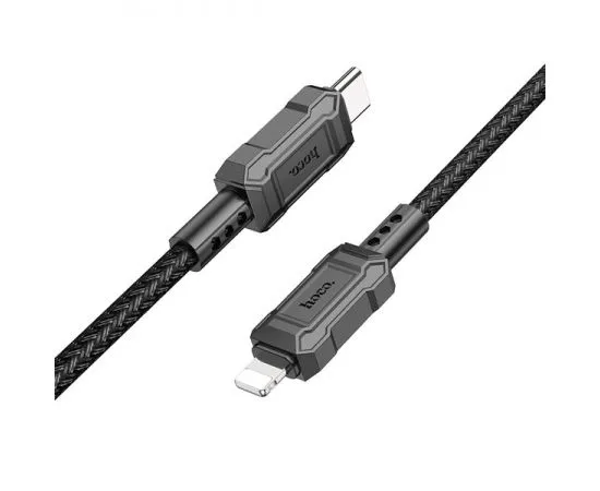 USB-кабель Type-C - Apple 8pin 1м. (HOCO) X94 Leader, PD 20W, оплетка, черный (6931474794208)