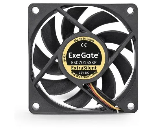 Кулер для корпуса ExeGate ExtraSilent ES07015S3P 70x70x15 мм, подшипник скольжения, 3pin (EX283371RUS), фото 2