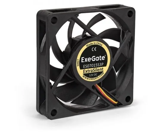 Кулер для корпуса ExeGate ExtraSilent ES07015S3P 70x70x15 мм, подшипник скольжения, 3pin (EX283371RUS), фото 4
