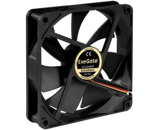 Кулер для корпуса Exegate ExtraSilent ES14025B3P, 140x140x25 мм, подшипник скольжения, 3pin (EX288928RUS)