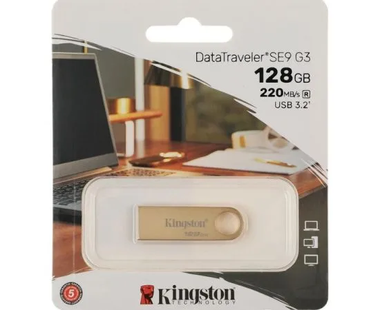 USB Flash-накопитель 128Gb USB 3.2 (KINGSTON, DataTraveler SE9 G3) (DTSE9G3/128GB), фото 3