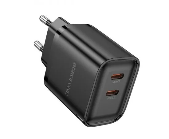 Зарядное устройство Borofone BA85A Flare, USB C+С, PD (35W), черный (6941991117459)