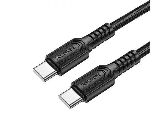 Кабель USB Type-C (M), 1m (Borofone) BX116 Certain PD (60W), черный, нейлон (6941991119835), Цвет: Чёрный, фото 2