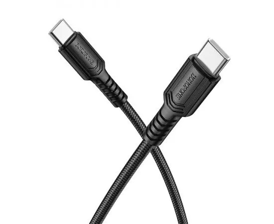 Кабель USB Type-C (M), 1m (Borofone) BX116 Certain PD (60W), черный, нейлон (6941991119835), Цвет: Чёрный