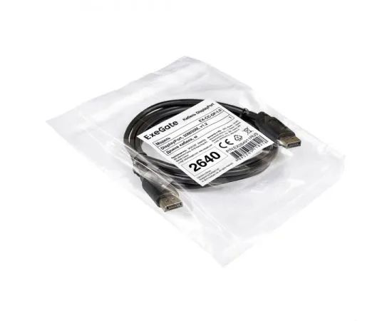 Кабель DisplayPort 1m, v1.2, ExeGate EX-CC-DP-1.0, черный (EX284911RUS), фото 2
