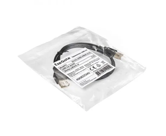 Кабель удлинитель USB2.0 AM -> AF, 0.75m (ExeGate EX-CC-USB2-AMAF-0.75) черный (EX294741RUS), фото 2