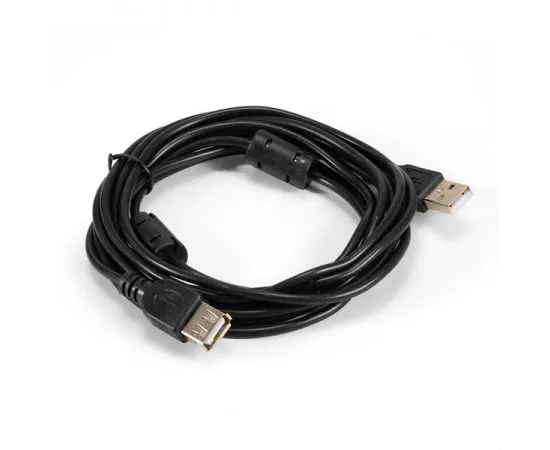 Кабель удлинитель USB2.0 AM -> AF, 3.0m (ExeGate EX-CCF-USB2-AMAF-3.0F) феррит,  черный (EX294763RUS)