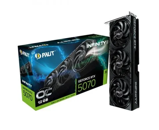 Видеокарта GeForce RTX5070 12GB GDDR7 (Palit Infinity3 OC) (NE75070S19K9-GB2050S), фото 4