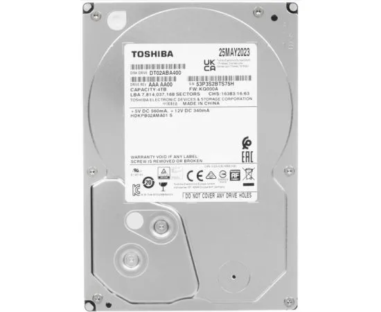 Жесткий диск Toshiba 4Tb (DT02ABA400)