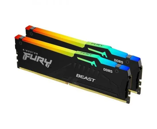 Оперативная память Kingston 2x32Gb DDR5-5600MHz Fury Beast RGB (KF556C40BB2AK2-64), фото 2