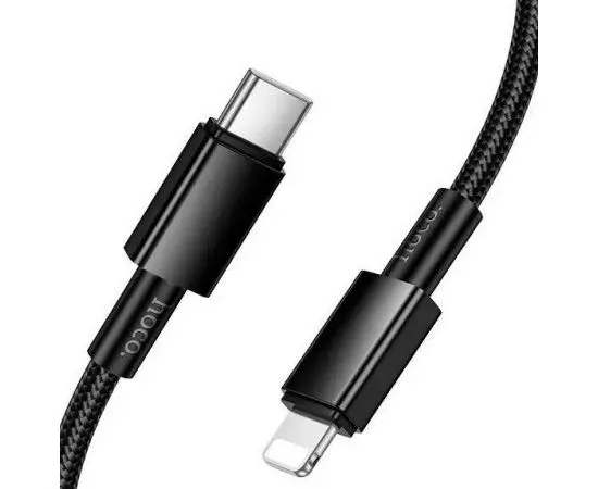 USB-кабель Type-C - Apple 8pin 1м. (HOCO) X119, PD 27W, оплетка, черный (6942007655965)