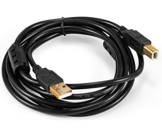 Кабель USB2.0 2m (ExeGate EX-CCF-USB2-AMBM-2.0) 2 фильтра, черный (EX294747RUS)
