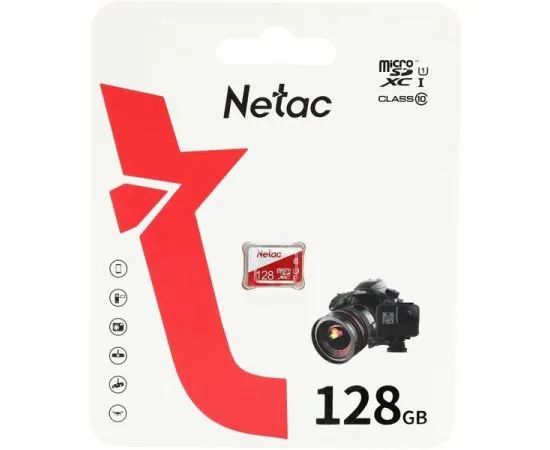 Карта памяти MicroSDXC 128GB Class 10 UHS-I U1 без адаптера (Netac P500 Eco) (NT02P500ECO-128G-S)