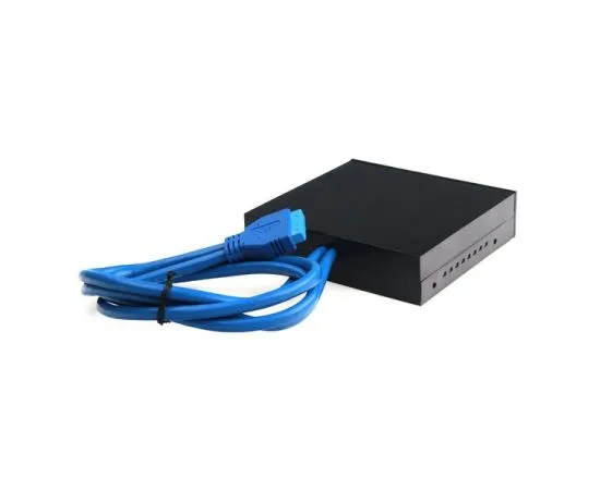 Картридер внутренний 3.5" + USB3.0 1 порт, Gembird, черный (FDI2-ALLIN1-03-B), фото 2