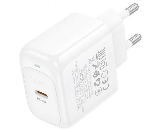Зарядное устройство HOCO CS53A Surplus, USB C, PD (25W), QC3.0, белый (6942007631488), фото 4