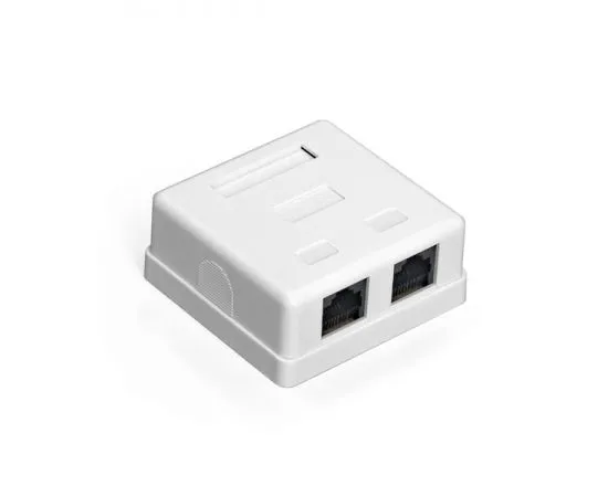 Розетка настенная 2xRJ-45 (8P8C) Cat. 5e UTP, двойная (Exegate) (EX292843RUS)