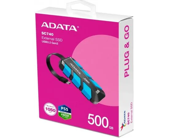 SSD USB 3.2 Gen 2 500Gb ADATA SC740 (SC740-500G-CBU), фото 5