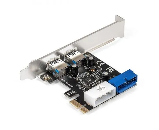 Плата расширения PCI-E x1 -> USB3.0 x2 port + 19pin внутр. (ExeGate, EXE-342) (EX296209RUS), фото 2