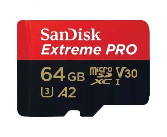 Карта памяти MicroSDXC 64GB Class 10 UHS-I U3 Extreme Pro + адаптер (SanDisk) (SDSQXCU-064G-GN6MA)