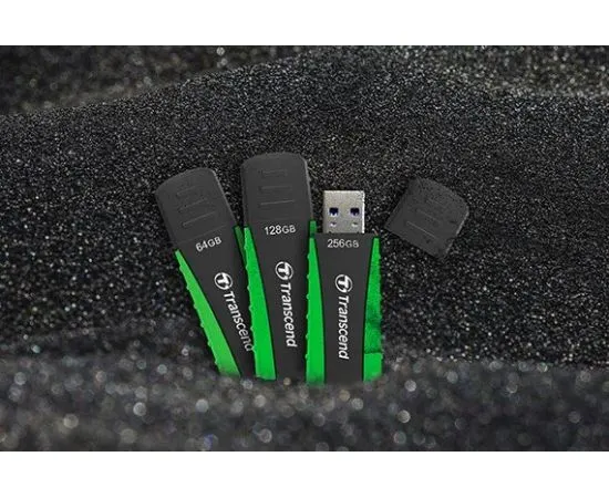 USB Flash-накопитель 128Gb USB 3.2 (Transcend, JetFlash 810) черный/зеленый (TS128GJF810), фото 2